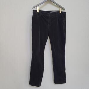 Corduroy pants Chaps Womens 16 Dark Grey Black Straight Leg Mid Rise Fall Winter